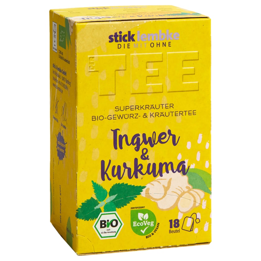 Stick & Lembke Bio Kräutertee Ingwer & Kurkuma 32g, 18 Beutel